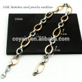 Stainless steel necklace bracelet earrings Rose Gold plating jewelry sets